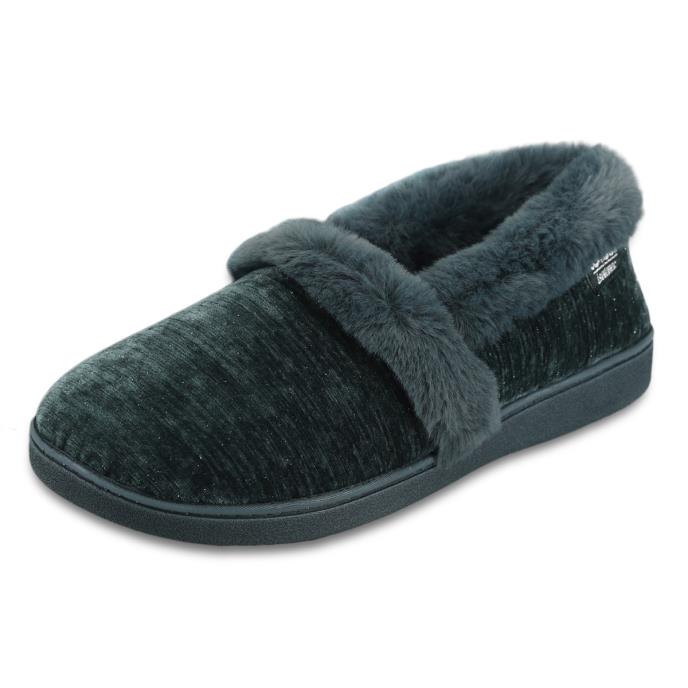 Isotoner® Ladies Sparkle Full Back Slipper Green Extra Image 2